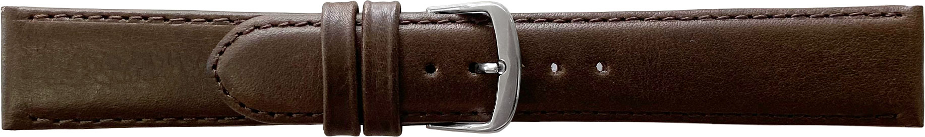 Rem Beco Nappa kalv brun 12-14-16-18-20-22-24 mm, hvit spenne