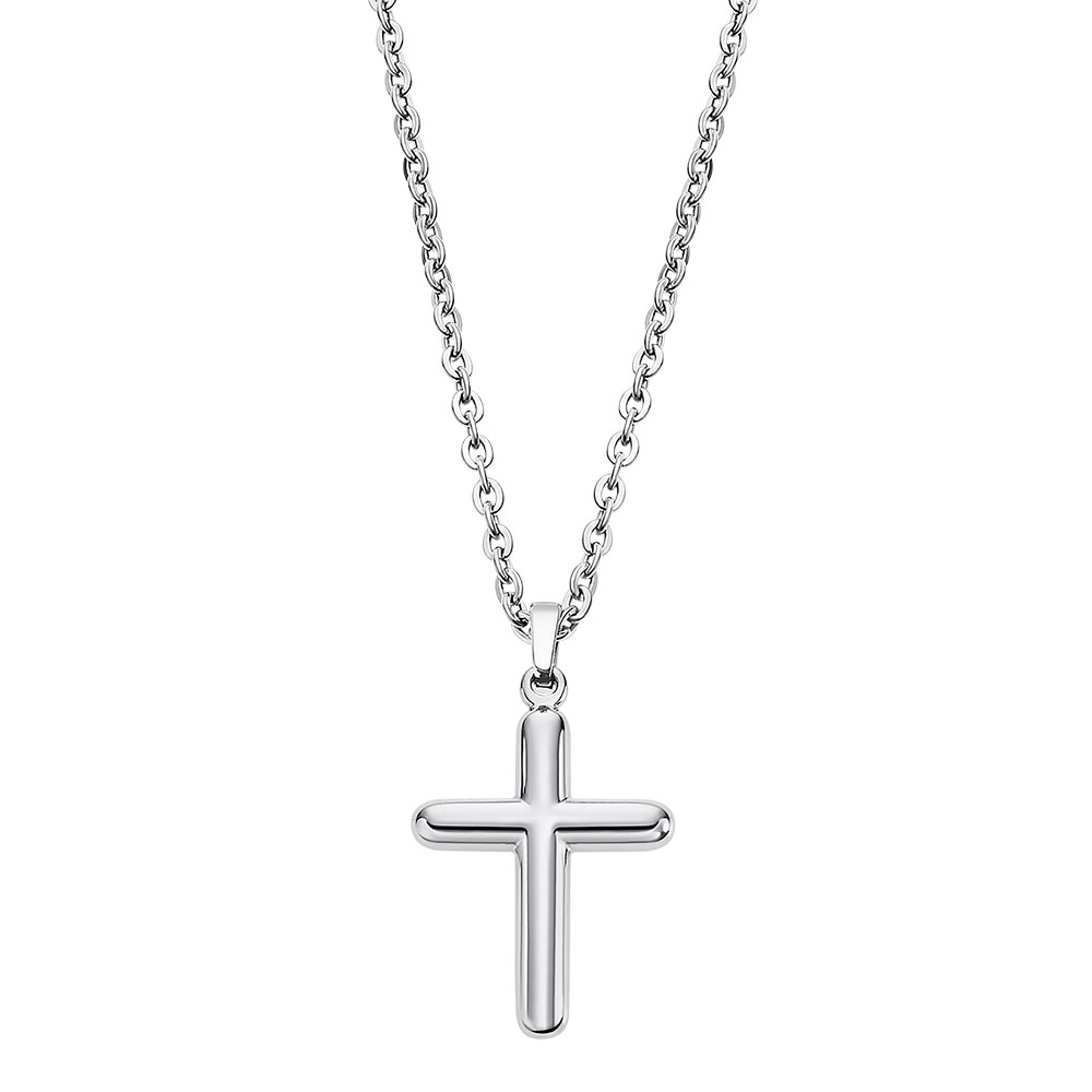 Lotus Style, anheng med kjede i stål, kors (2,2x3 cm, kjede 50 cm)